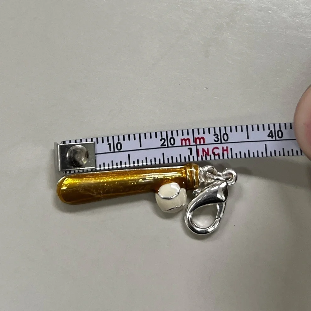 Vintage Claire’s Baseball and Bat Dangle Charm with Lobster Clasp